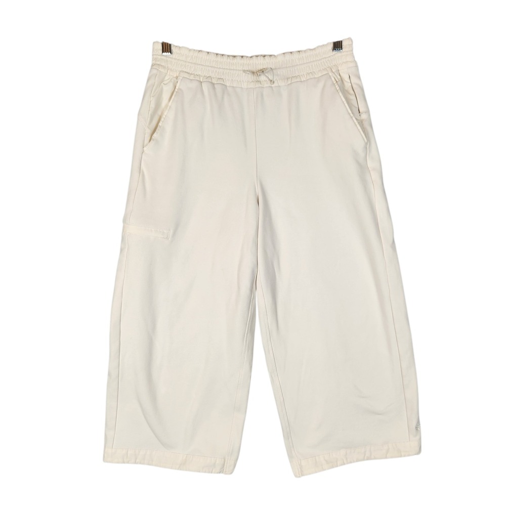 Athleta Triumph Hybrid Wide Leg Crop Pant Small Ivory Cargo Pocket